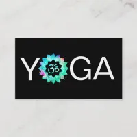 *~* Yoga Teacher Instructor OM  Aum  Lotus Mandala Business Card
