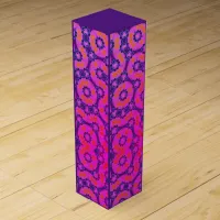 Funky Purple Pattern Wrapping Paper Wine Box