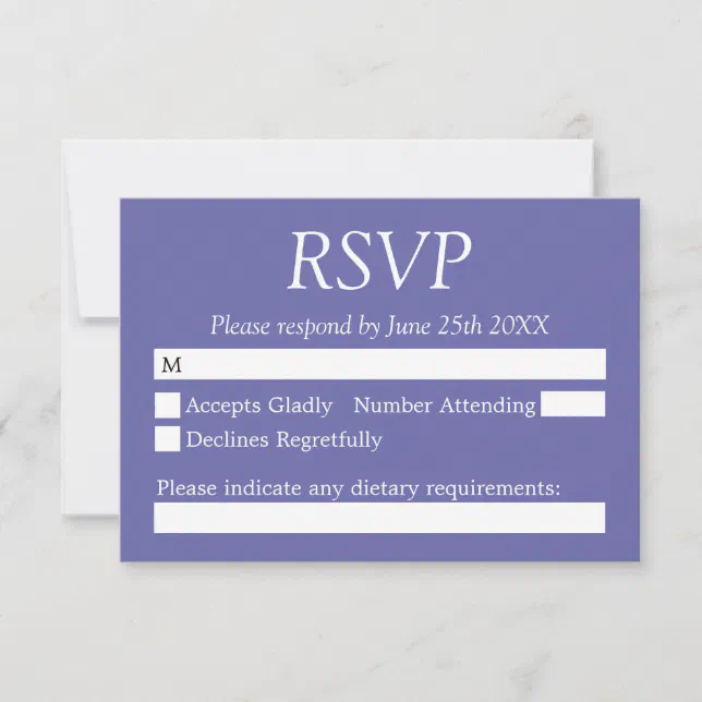 Elegant Lavender Wedding RSVP Card