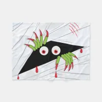 Creepy Monster Peeking Fleece Blanket