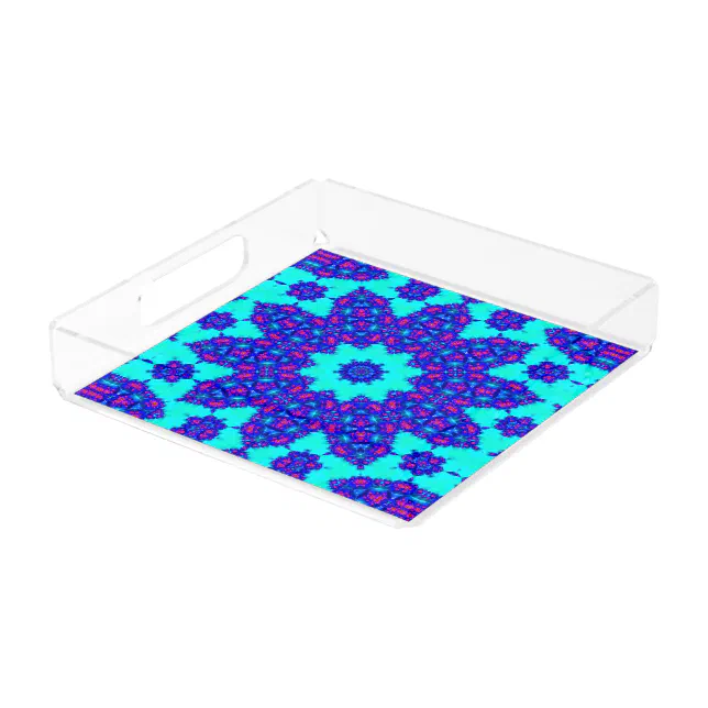 Magic Blue kaleidoscope flourished Acrylic Tray