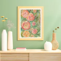 Floral Watercolor Roses Wall Art