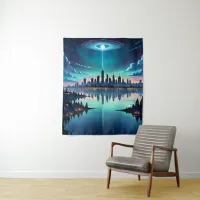 Out of this World - Magical Nighttime Skyline Tapestry