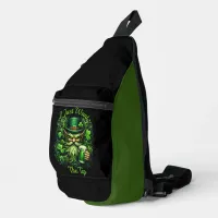 Whimsical Leprechaun Drinking A Frothy Beer Sling Bag