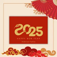 2025 Chinese New Year Of The Snake Modern  Holiday Card