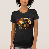 Comic Book Style Werewolf in Front of Full Moon T-Shirt