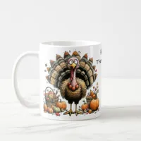 Happy Thanksgiving Whimsical Quirky Turkey  Coffee Mug