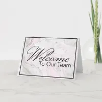 Pink Marbled Welcome to the Team New Employee Card