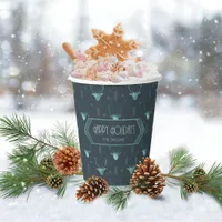 Deer Antlers Arrows Christmas Pattern Teal ID861 Paper Cups