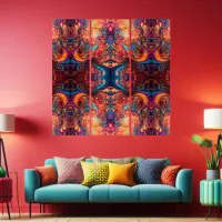 Vibrant Abstract Design Triptych