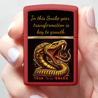 Golden snake: symbol of Chinese New Year Zippo Lighter