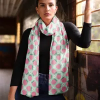 Cute Pink Strawberry Summer Pattern Scarf