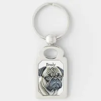 I Love Pugs | Cute Dog Owners Personalized Keychain