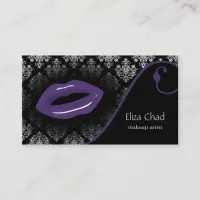 hot purple Makeup artist Business Cards