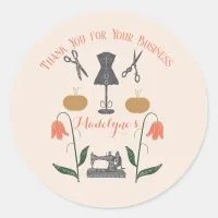 Vintage Sewing Machine Seamstress Tailor Classic Round Sticker