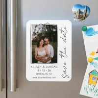 Timeless Simple Modern Bow Wedding Save the Date Magnet