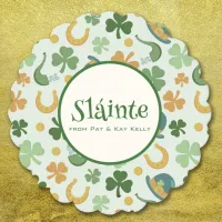 Happy St. Patrick's Day Shamrocks Paper Coaster