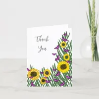 Sunflowers and butterflies Note Cards