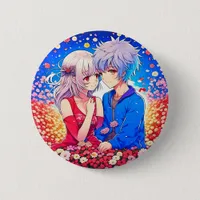 Anime Themed Valentine's Day Party Button