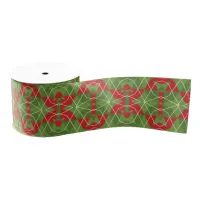 Modern Geometric Festive Christmas Holiday Pattern Grosgrain Ribbon