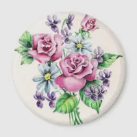 Vintage Flower Bouquet Magnet