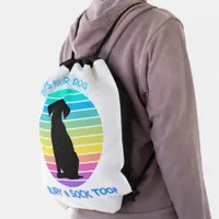 Does Your Dog Bury a Sock Too - Retro Sunset  Drawstring Bag