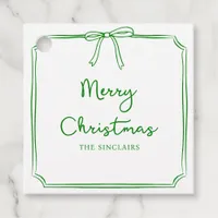 Personalized Minimalist Bow Design Christmas Party Favor Tags