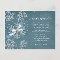 Snowflakes Flurries Holiday Moving Announcement Postcard