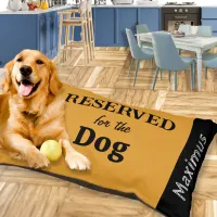 Reserved for the Dog Modern Yellow Personalized Pet Bed