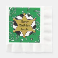 Cowboy Sheriff Badge Birthday  Napkins