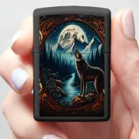 Wolf's Moonlight Serenade Zippo Lighter