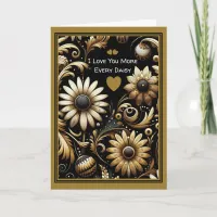 Steampunk Daisies Valentines Anniversary Birthday Card