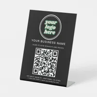 Business QR Code and Logo Pedestal Sign