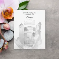 Crystals Spa Salon Services Menu Flyer