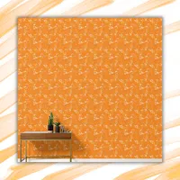 Simple Orange Floral Pattern Orange Background | Wallpaper