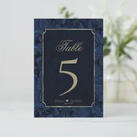 Formal Paisley Table Numbers Navy Blue ID767