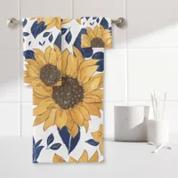 Yellow Sunflower Bath Towel Set