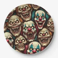 Spooky Creepy Clown Zombie Halloween Paper Plates