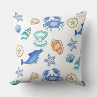 Beach Themed Oceanic Art Throw Pillow