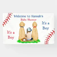 Boy's Baseball Themed Baby Shower 2 Labs and Baby Banner