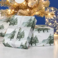 Rustic Winter Pine Trees Evergreen Forest Wrapping Paper