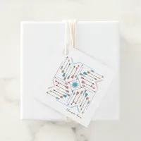 Boho Arrows and Sun V11 Sq White ID748 Favor Tags