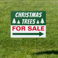 18” x 24” Christmas Trees For Sale Arrow Yard Sign