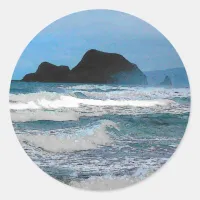 Hawaiian Coast Blue Sky Classic Round Sticker