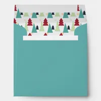 Multicolor Christmas Trees Pattern Square Envelope