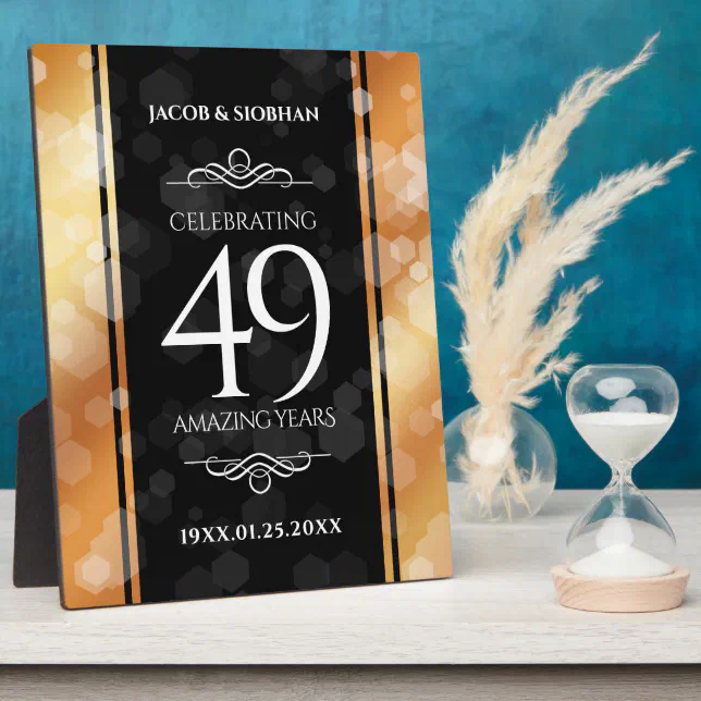 Elegant 49th Copper Wedding Anniversary Plaque