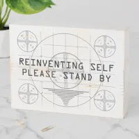 Reinventing Self Funny with Test Pattern Wooden Box Sign