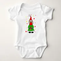 Cute and fun hand drawn Christmas elf Baby Bodysuit