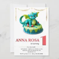 *~* Dragon Baby Photo AP88 ONE Birthday Party Invitation