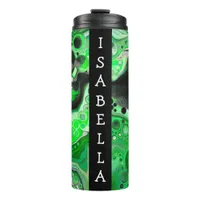 Personalized Green Marble Art Digital Fluid Art   Thermal Tumbler